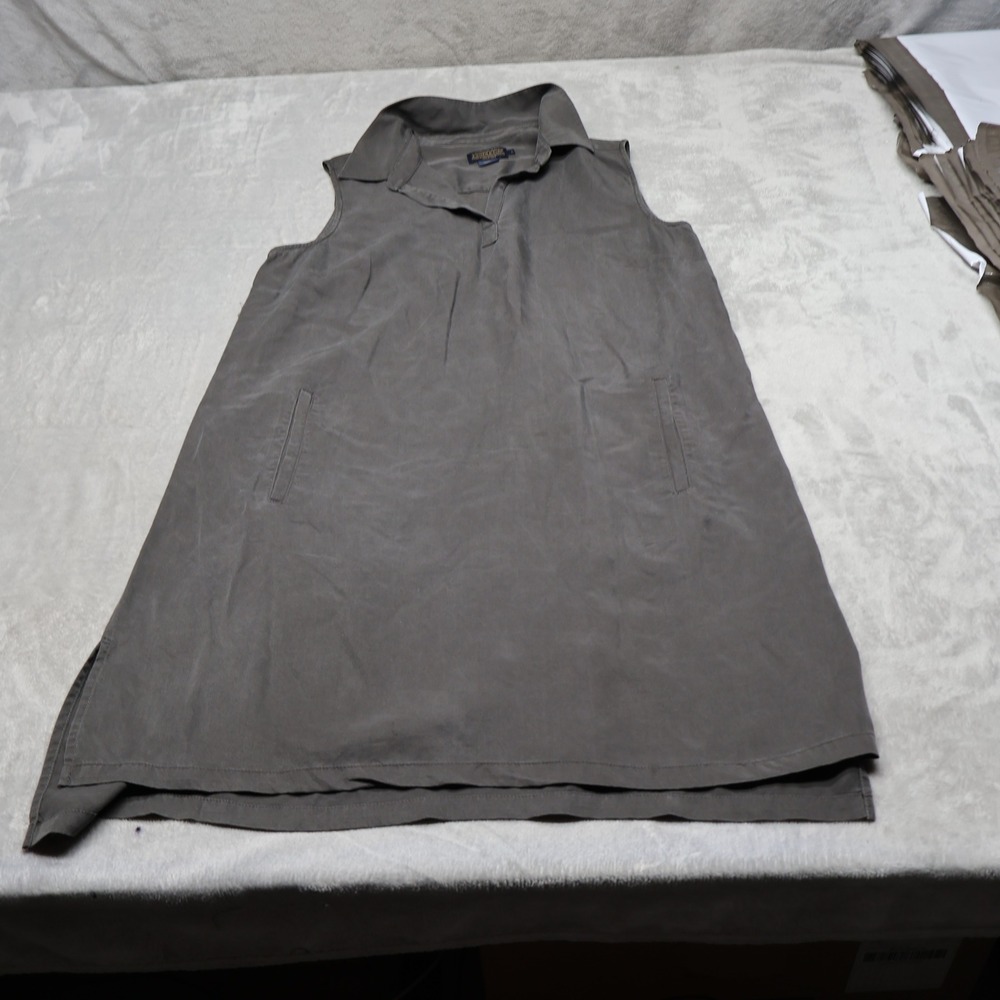 Pendleton Shift Dress Womens Large Grey Sleeveless Collared Tunic Midi Casual